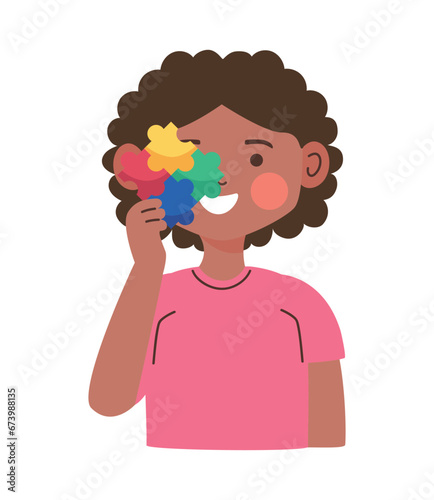 asperger kid with puzzless