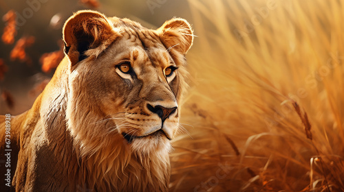 leoa majestosa na natureza 