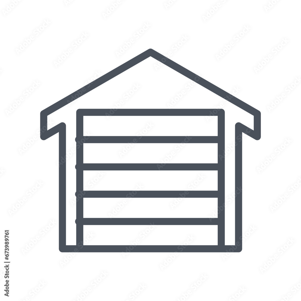 Vector sign of the garage symbol isolated on a white background. icon color editable. Vector sign of the garage symbol isolated on a white background. icon color editable.