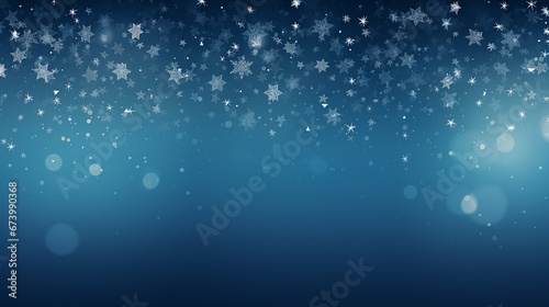 Flocos de neve e estrelas descendo no fundo,
