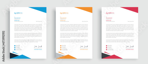 Corporate modern letterhead design template, company professional informative newsletter
