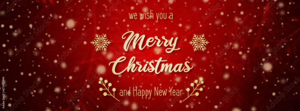 Merry Christmas Typography Background Social Media Banner