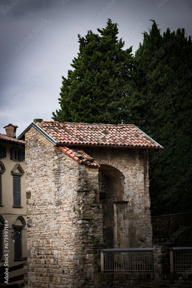 old stone gate to castle