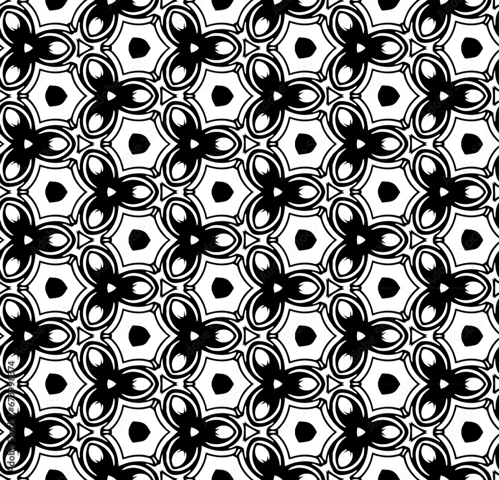 Black and white seamless abstract pattern. Background and backdrop. Grayscale ornamental design. Mosaic ornaments. Vector graphic illustration. EPS10. Black and white seamless abstract pattern. Background and backdrop. Grayscale ornamental design. Mosaic ornaments. Vector graphic illustration. EPS10.