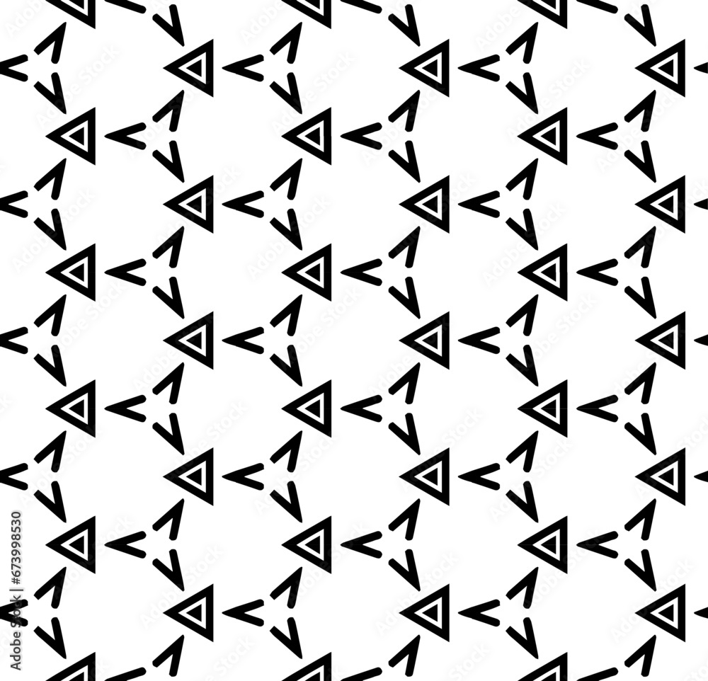 Black and white seamless abstract pattern. Background and backdrop. Grayscale ornamental design. Mosaic ornaments. Vector graphic illustration. EPS10.