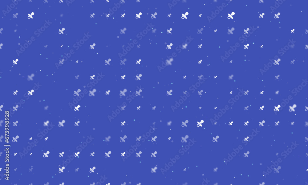 Seamless background pattern of evenly spaced white nipple symbols of different sizes and opacity. Vector illustration on indigo background with stars Seamless background pattern of evenly spaced white nipple symbols of different sizes and opacity. Vector illustration on indigo background with stars