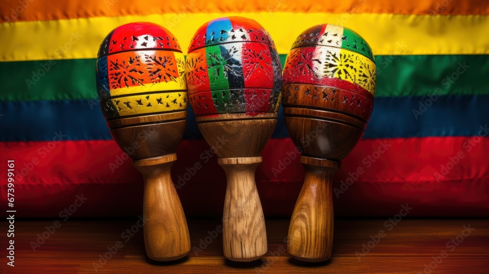 Female Hands Holding Maracas Sombrero On, Bright Background, Background Hd
