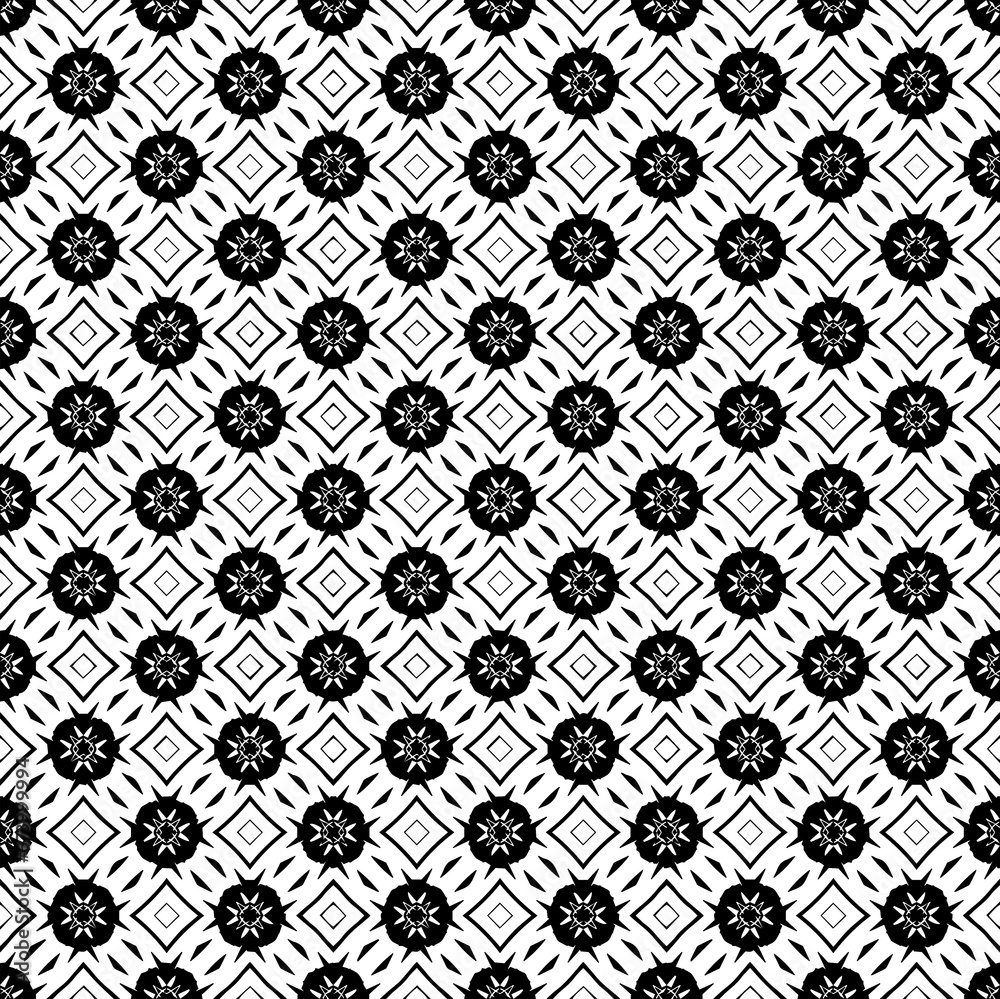 Fototapeta premium Black seamless abstract pattern. Overlay for background and backdrop. Ornamental design. PNG graphic illustration with transparent background.