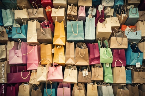 numerous shopping bags. Generative AI © Lando