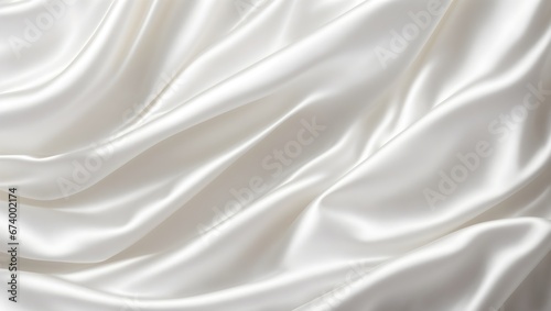 Abstract background of light white silk satin, with a subtle sheen. Background, texture. (Generative AI)