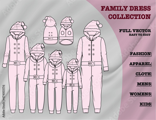 Fashion dress, family dress, Cloth line art, boys cloth, women cloth, child dress line art, Line art vector, free vector, Icon set, garment product, Vector icon set.