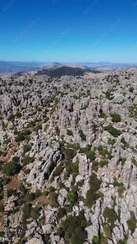drone video Torcal de Antequera Natural Park Malaga Spain Europe drone video Torcal de Antequera Natural Park Malaga Spain Europe