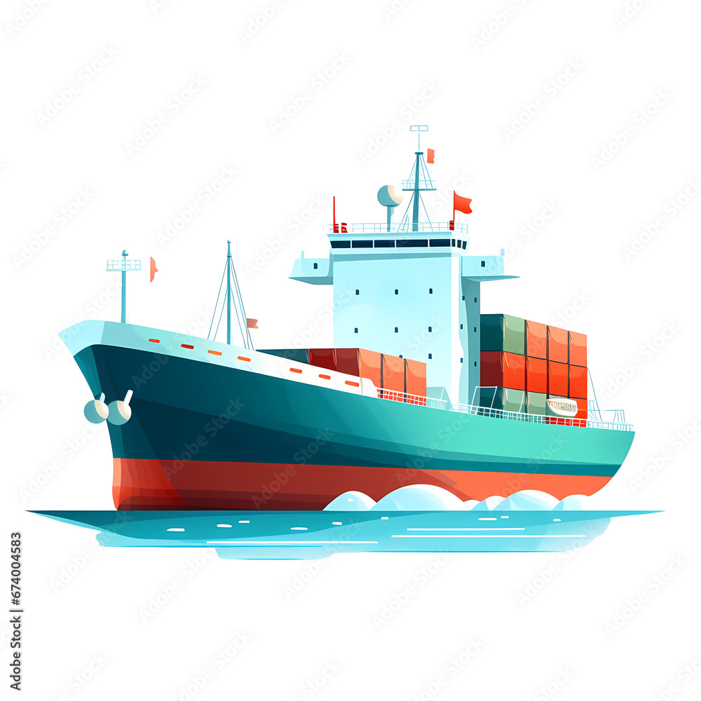 cargo ship flat illustration cargo ship flat illustration