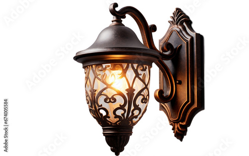 Wall Mounted Outdoor Sconce, Outdoor light fixture isolated on transparent background.