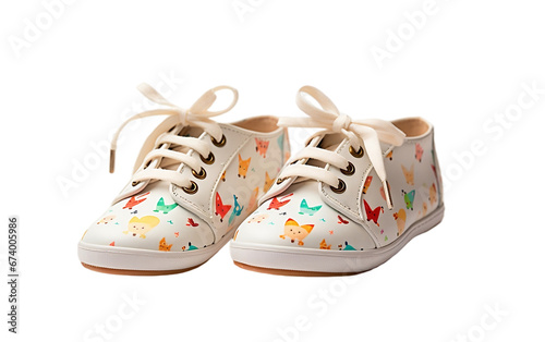 Pitter Patter children saddle boots, Classic lace-up saddle shoes isolated on transparent background.
