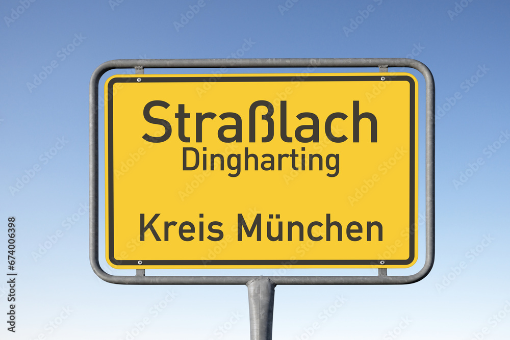 Ortstafel, Gemeinde Straßlach-Dingharting, Kreis München, (Symbolbild) Ortstafel, Gemeinde Straßlach-Dingharting, Kreis München, (Symbolbild)