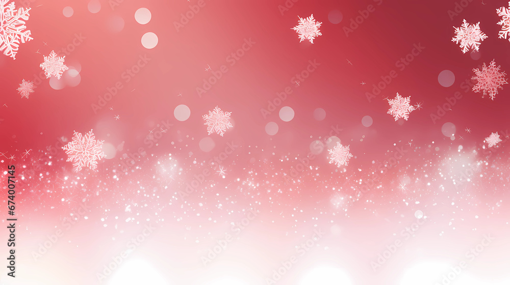 light red gradient background with white snowflakes, Festive Christmas background banner light red gradient background with white snowflakes, Festive Christmas background banner