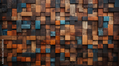 Madeira envelhecida arte arquitetura textura pilha de blocos abstratos na parede para fundo, textura de madeira colorida abstrata para pano de fundo photo