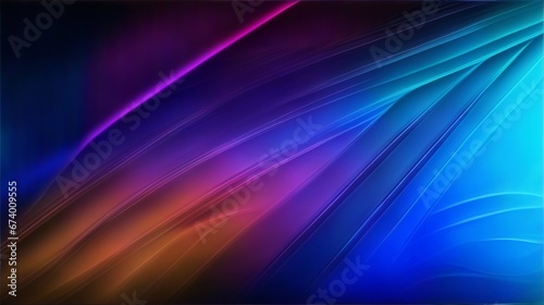 Abstract neon gradient background with glowing line shape. Digital background for tech, data, audio, graphics, web. Generative Ai.