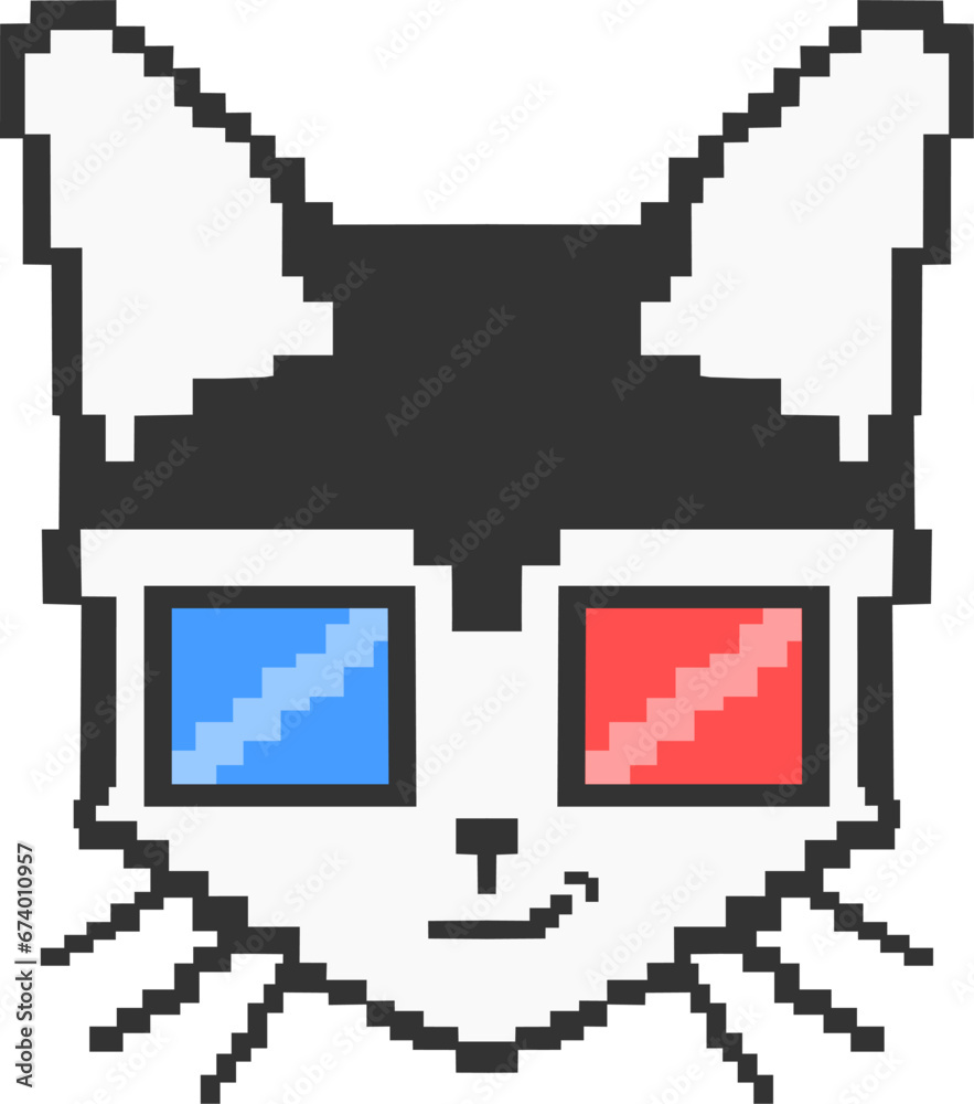 Fototapeta premium Cat pixel art