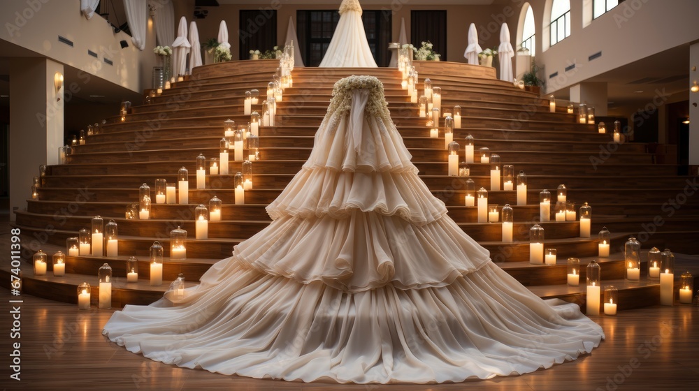 Obraz premium Wedding Hall Decoration, Bright Background, Background Hd