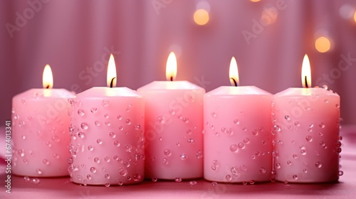 Big Pink 5 Number Candle   Bright Background  Background Hd