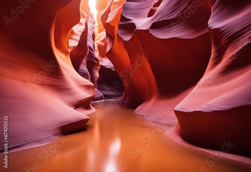Beautiful futuristic banner with dark orange maroon and pastel orange color Antelope Canyon im Nava photo