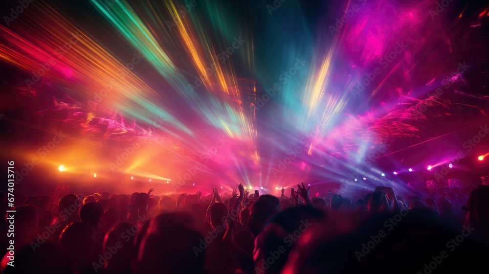 Blurred Image People Enjoying Watching Concert, Bright Background, Background Hd
