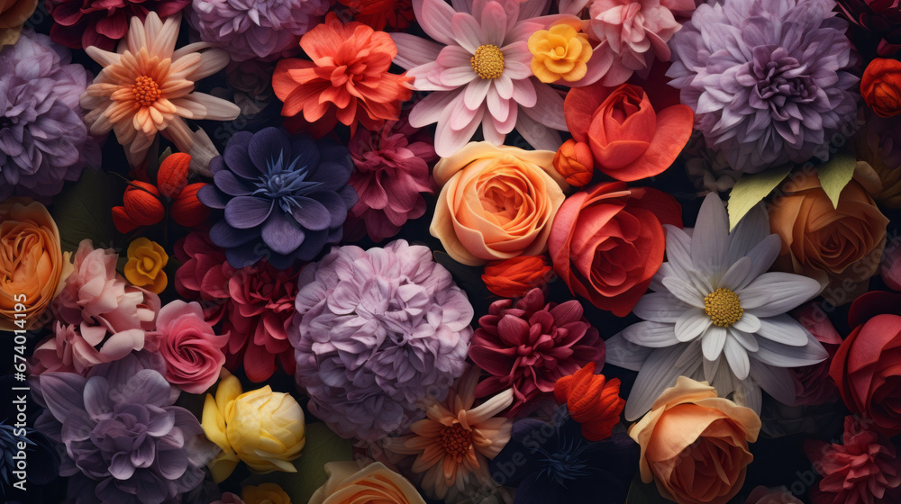 Aerial view of flowers Aerial view of flowers
