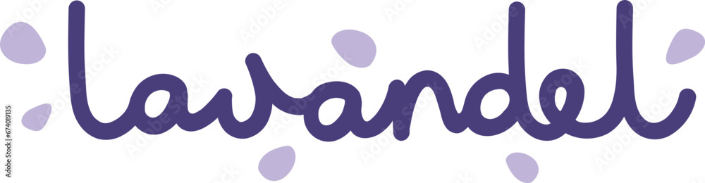 Hand drawn logo of leaves of lavender, handwriting Hand drawn logo of leaves of lavender, handwriting