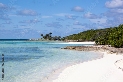 Fototapeta Naklejka Na Ścianę i Meble -  Little Stirrup Cay Island Empty Beach In The Morning