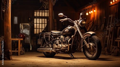 old motorcycle stored in a rustic place