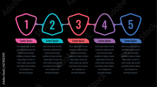 geometric informational template. five option informational templates. magazine, annual report, internet, web infographic template