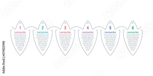 geometric informational template. six options infographic template. internet, annual report, web, education, magazine infographic template
