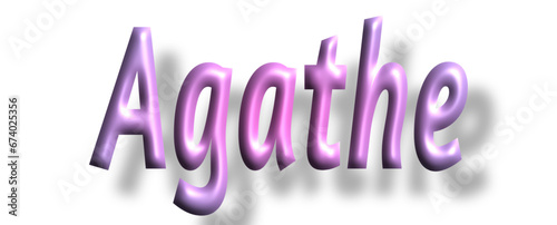 Agathe - pink color - female name - ideal for websites, emails, presentations, greetings, banners, cards, books, t-shirt, sweatshirt, prints, cricut, silhouette,