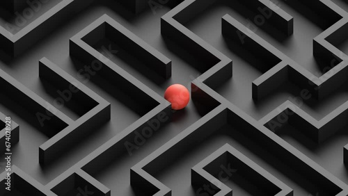 labyrinth or maze 3d animation satisfying, can be used to represent problem solving, pathway, mental health or intelligence psychology