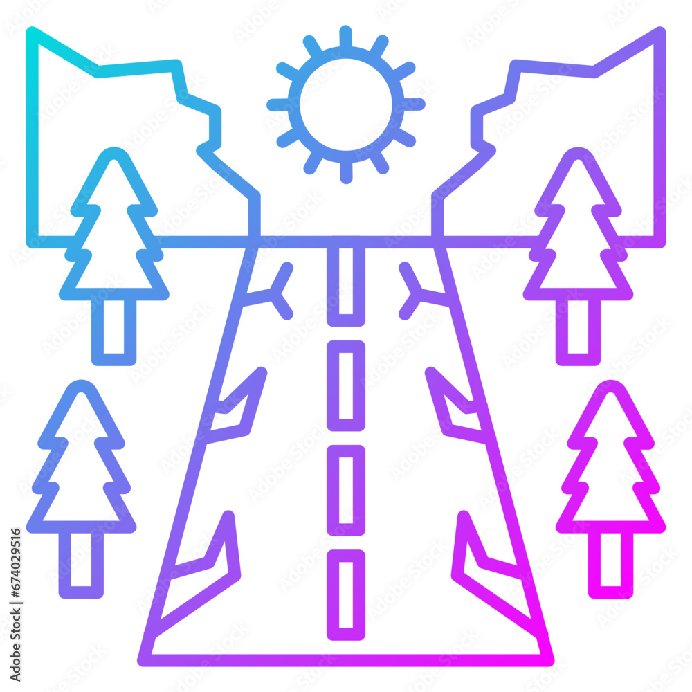 Road Crack Icon Road Crack Icon