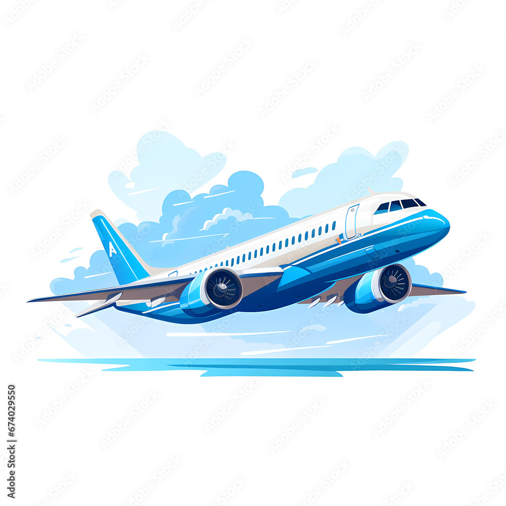 Fototapeta premium Airplane flat illustration