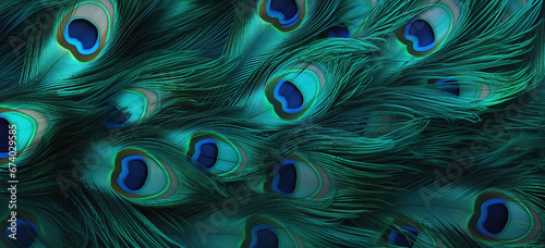 Beautiful banner peacock feather background photo