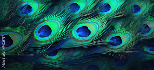 Colorful banner peacock feather background