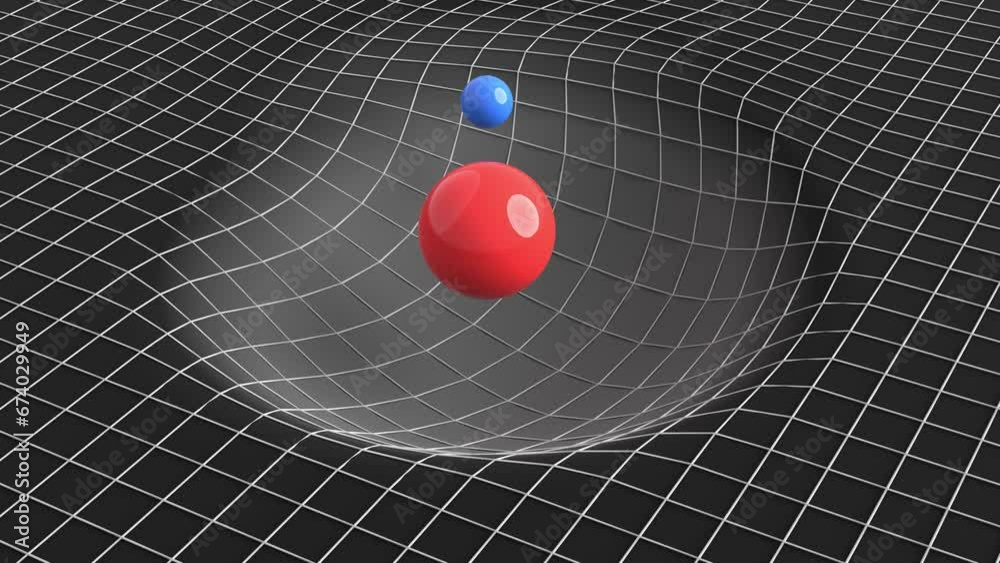 spacetime-curvature-3d-representation-solar-system-gravity-force-loop