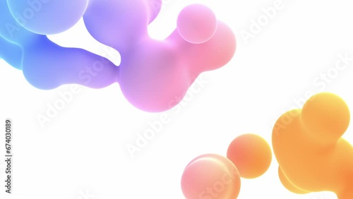 fluid metaball satisfying animation, abstract motion graphics loop background. can be used to represent concept of soft, bubbles or creative template