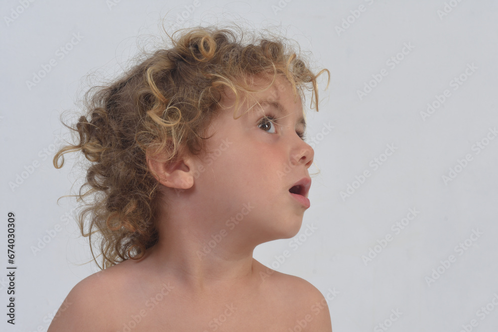 side view of ahead shot of boy on white background side view of ahead shot of boy on white background