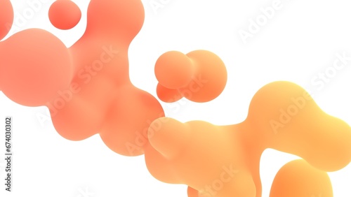 fluid metaball satisfying 3d illustration, abstract motion graphics loop background. can be used to represent concept of soft, bubbles or creative template photo