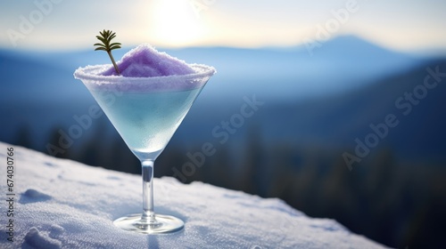 jack frost winter cocktail in the snow