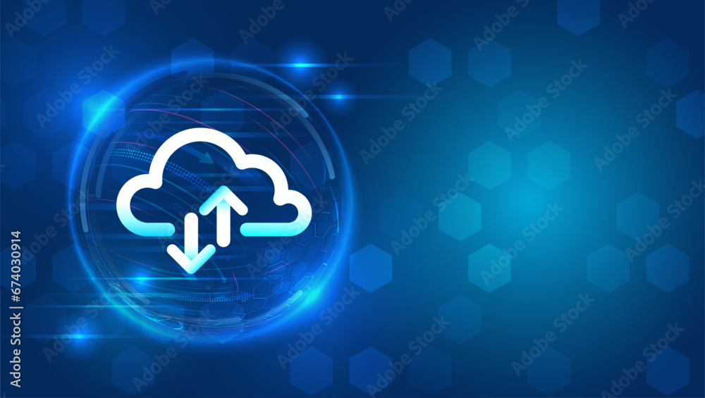 Data cloud storage technology. Database and data center vector ...
