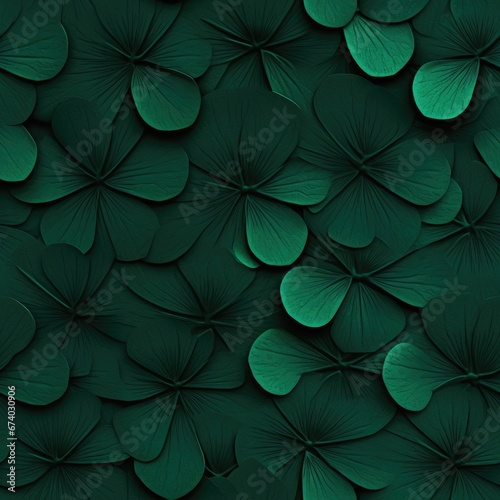 seamless pattern cloves leafs, luck 
