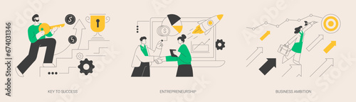 Business success abstract concept vector illustrations.
