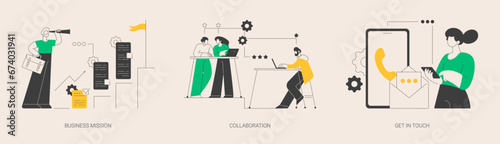Company goals and philosophy abstract concept vector illustrations.