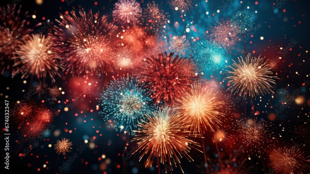 Fireworks New Year Festival , Bright Background, Background Hd